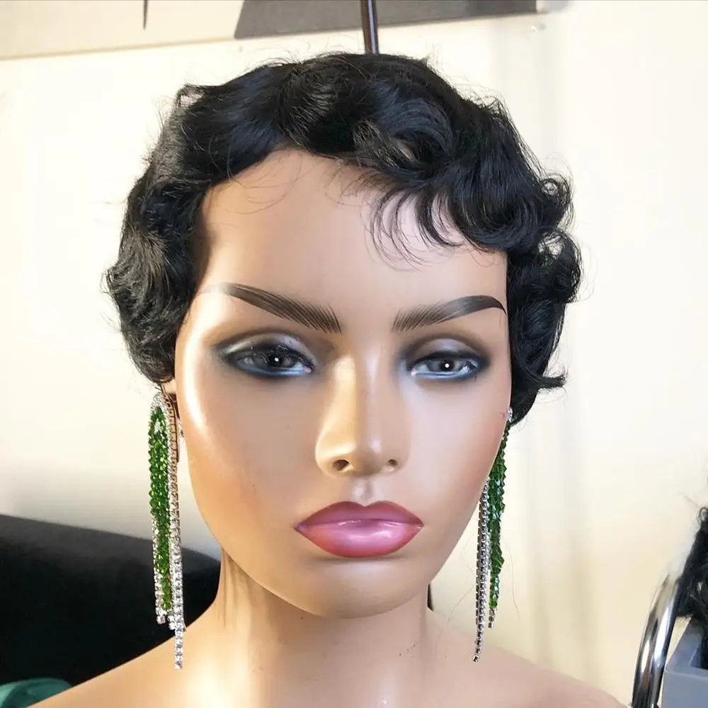 Pixie Cut Short Bob Deep wave Hair #1b Natural Color Human Hair Full Lace Wig for Black Women
Pixie Cut Short Bob Deep wave Hair #1b Natural Color Human Hair Full Lace Wig for Black Women