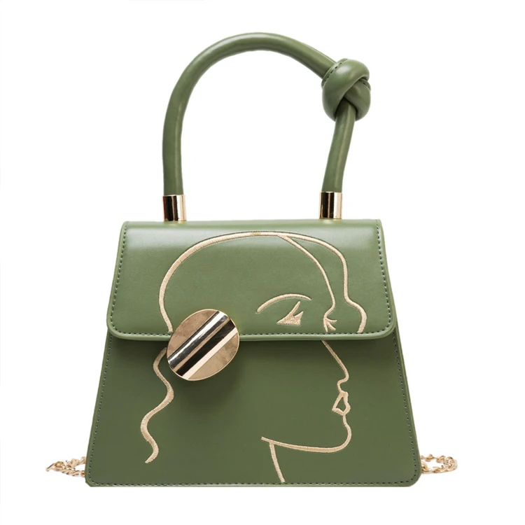 Fashion Female PU Leather Purse Chain Handbag Embroidery Face Profile Shoulder Bag, White,black,yellow,green
Fashion Female PU Leather Purse Chain Handbag Embroidery Face Profile Shoulder Bag, White,black,yellow,green