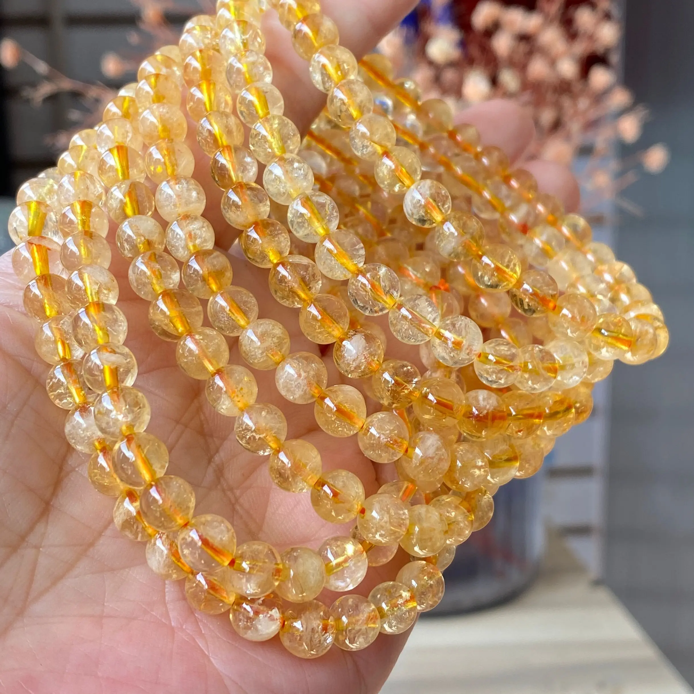 Citrine Natural Stone Handmade Elastic Unisex Bracelet 6mm Round Beaded Bracelet Yellow Citrine
Citrine Natural Stone Handmade Elastic Unisex Bracelet 6mm Round Beaded Bracelet Yellow Citrine