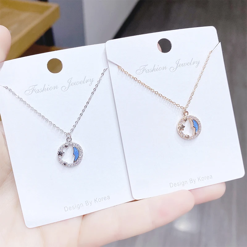 wholesale fashion design jewelry brass gold plated crystal diamond cartoon moon and star shape chain necklace, Rose gold/platinum color
wholesale fashion design jewelry brass gold plated crystal diamond cartoon moon and star shape chain necklace, Rose gold/platinum color