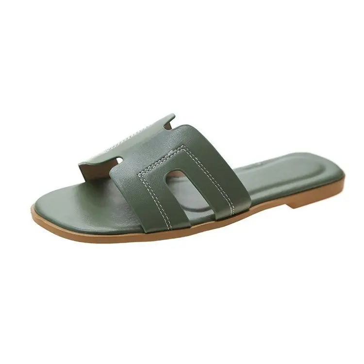 Summer Popular Women leather outdoor Slippers Korea style Solid Flat Slides sandals for female, 7 colors
Summer Popular Women leather outdoor Slippers Korea style Solid Flat Slides sandals for female, 7 colors