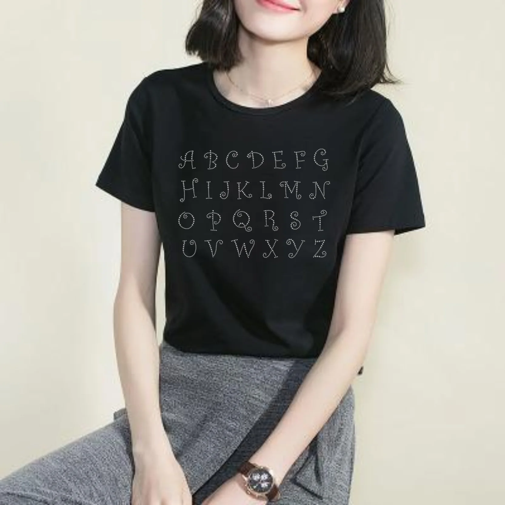 Wholesale custom iron on transfer custom English Letters Rhinestone transfer motif and rhinestone transfer for T shirt, Select from color chart
Wholesale custom iron on transfer custom English Letters Rhinestone transfer motif and rhinestone transfer for T shirt, Select from color chart