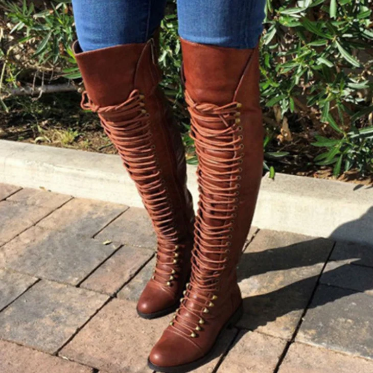 YY10001WS Latest design new women black and brown long boot adult knee high lace up roman leather boots, Black, brown
YY10001WS Latest design new women black and brown long boot adult knee high lace up roman leather boots, Black, brown