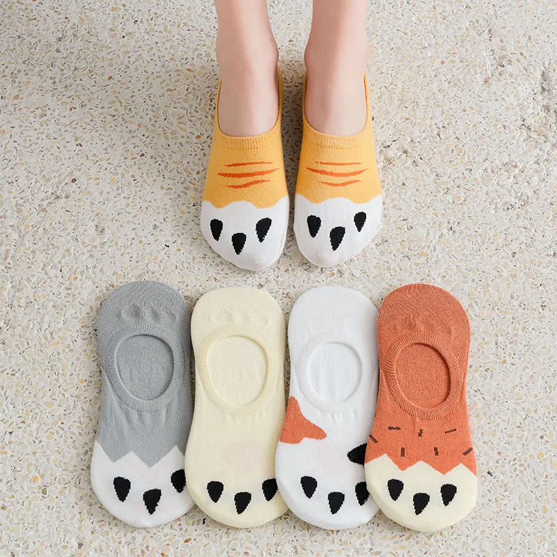 New cute cat paw antislip breathable cotton invisible no show women socks, Custom color
New cute cat paw antislip breathable cotton invisible no show women socks, Custom color