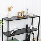 3 layers black iron entryway hallway console table
