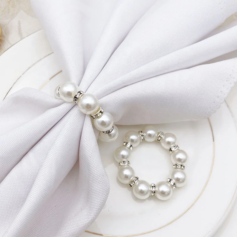 Two Size White Pearl Napkin Rings Silver Wedding Napkin Ring Rhinestone Napkin Holder for Dinner Table Decoration HWP27 
Two Size White Pearl Napkin Rings Silver Wedding Napkin Ring Rhinestone Napkin Holder for Dinner Table Decoration HWP27