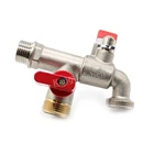 Two head washing machine nozzle brass nickel plated washer faucet
