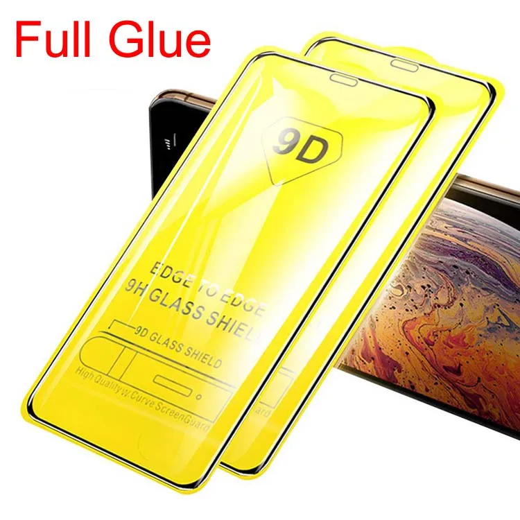 

Full glue clear transparent silk printing 9D toughened tempered glass phone screen protector film for redmi note 7 / note7