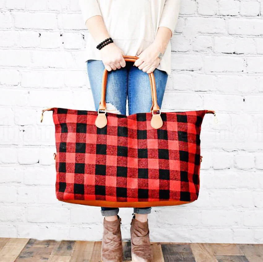 P508 Red Black Plaid Bags Large Capacity Travel Tote with PU Handle Storage bag Maternity handbag, Colors
P508 Red Black Plaid Bags Large Capacity Travel Tote with PU Handle Storage bag Maternity handbag, Colors