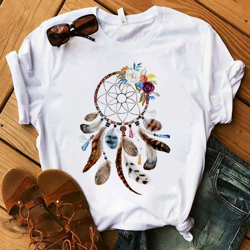Women's T-shirt Flower Dreamcatcher T-shirt Harajuku O-neck Top Women's Kawaii Street Summer Casual Clothing Short Sleeves
Women's T-shirt Flower Dreamcatcher T-shirt Harajuku O-neck Top Women's Kawaii Street Summer Casual Clothing Short Sleeves