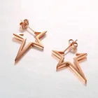 Fashion Jewelry Star 18K Gold Plated Stainless Steel Stud Earring for Women Wholesale E5261