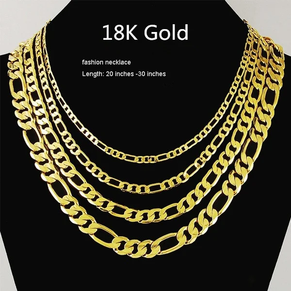 Fashion Hip-hop Jewelry 6MM 18-karat Gold Stainless SteelBig Necklace Unisex Custom Size 3:1 Figaro Chain for Men Women Gift
Fashion Hip-hop Jewelry 6MM 18-karat Gold Stainless SteelBig Necklace Unisex Custom Size 3:1 Figaro Chain for Men Women Gift