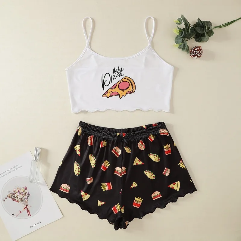 coldker Sleepwear Pizza Print Short Set Women's Pajamas for Women Kawaii Pyjama Set Sweetheart Pijama Mujer Lounge Wear
coldker Sleepwear Pizza Print Short Set Women's Pajamas for Women Kawaii Pyjama Set Sweetheart Pijama Mujer Lounge Wear