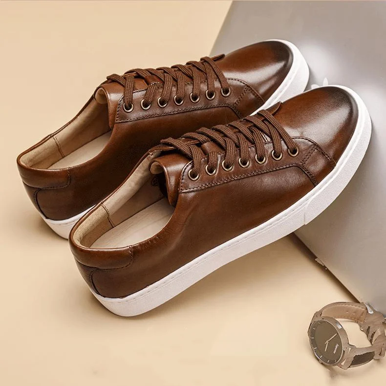 Amazon Hot Luxury First Layer Genuine Leather Low Top Thick Sole Non-Slip Sneakers Athletic Casual Shoes For Men lassige Schuhe, 3 colors
Amazon Hot Luxury First Layer Genuine Leather Low Top Thick Sole Non-Slip Sneakers Athletic Casual Shoes For Men lassige Schuhe, 3 colors