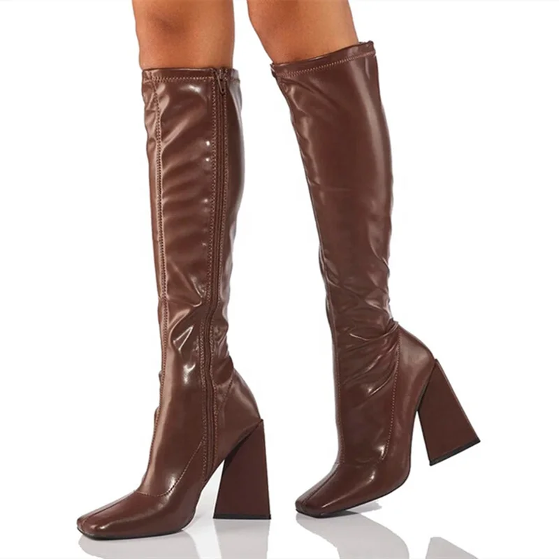 In Stock Knee High Super Stretch Boots Big Size 43 Square Toe Solid Women Shoes Booty Side Zip Chunky High Heel
In Stock Knee High Super Stretch Boots Big Size 43 Square Toe Solid Women Shoes Booty Side Zip Chunky High Heel