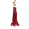 Fashionable leather Lobster Clasp tassels attachment keychain