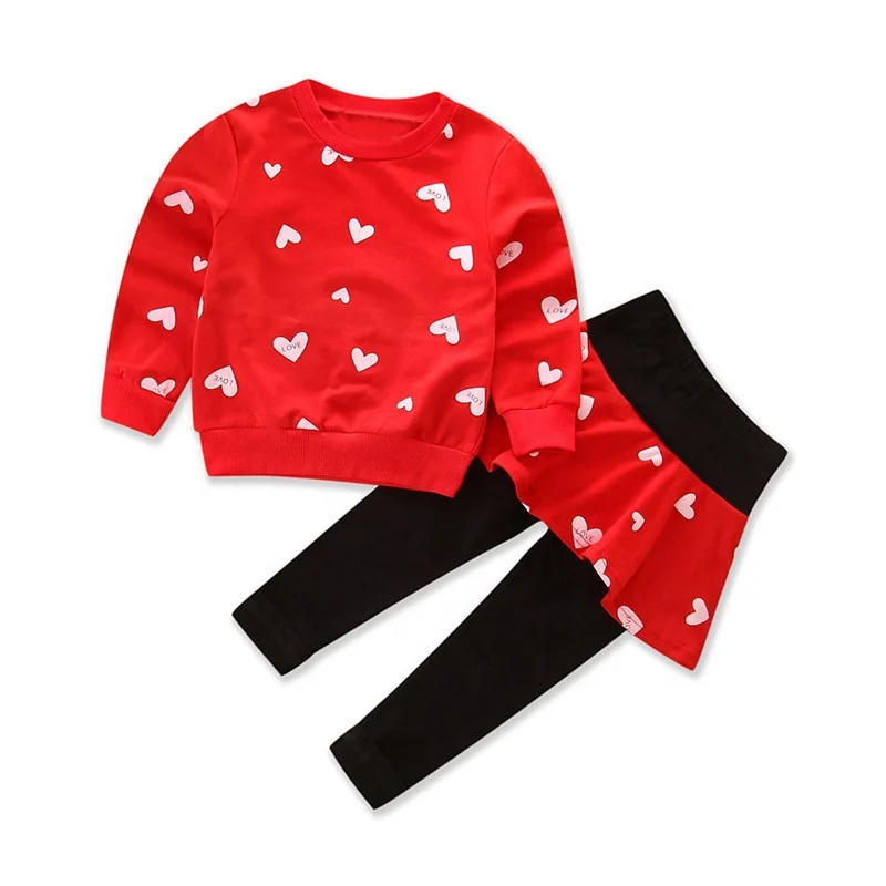 New Baby Girls Long Sleeves Sweater+Culottes Set with Hearts 2-Piece Set, Pink, navy blue, red
New Baby Girls Long Sleeves Sweater+Culottes Set with Hearts 2-Piece Set, Pink, navy blue, red