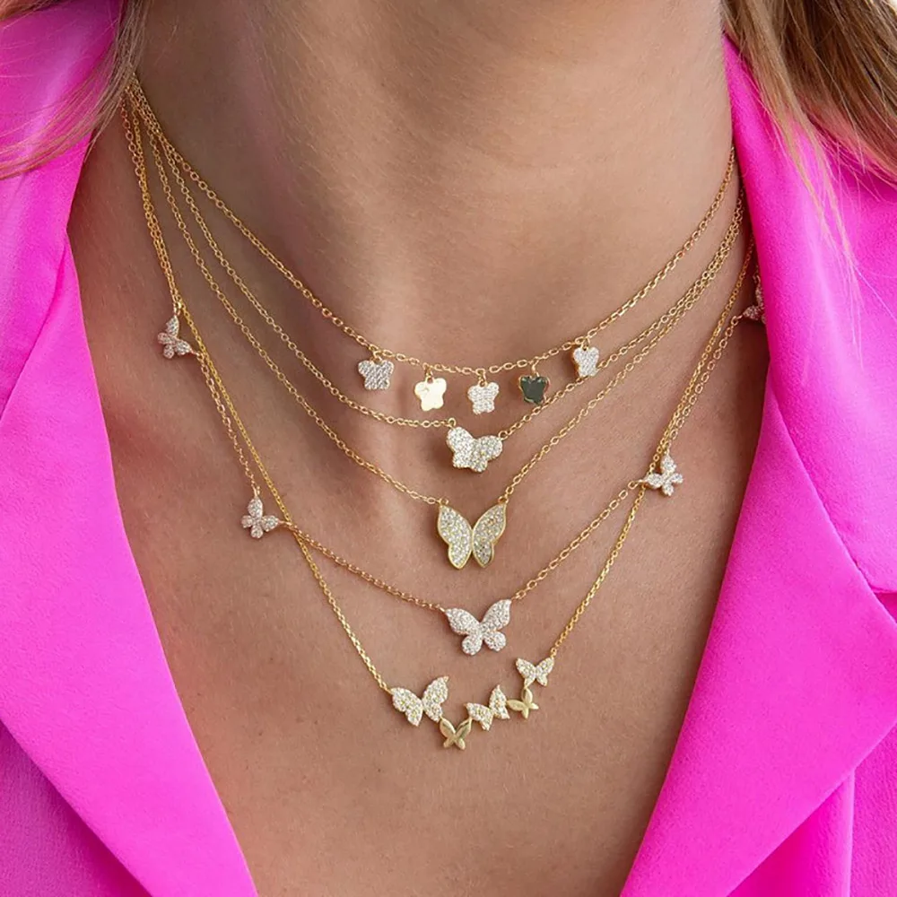 Wholesale women Fashion Jewelry Popular Copper Link Cubic Zirconia 18K Gold Plated Bling Butterfly Pendant Charm Necklace
Wholesale women Fashion Jewelry Popular Copper Link Cubic Zirconia 18K Gold Plated Bling Butterfly Pendant Charm Necklace