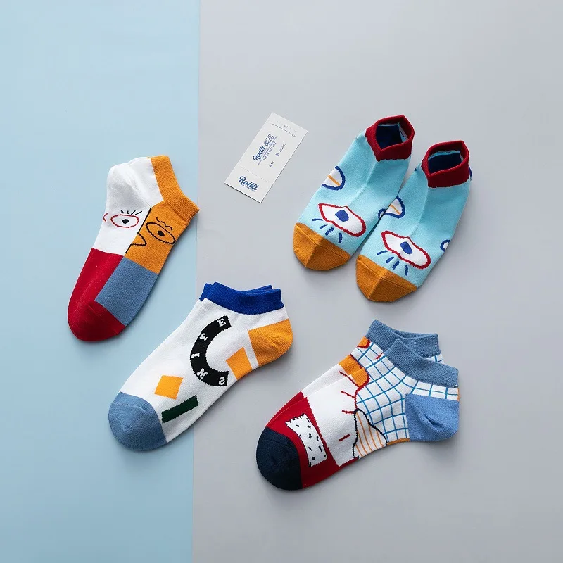 New Design Popular Funny Low Cut Socks Fun Emoticon Soft Cotton Ankle Socks Summer Unique Colorful Women Short Happy Socks, 4 colors as picture
New Design Popular Funny Low Cut Socks Fun Emoticon Soft Cotton Ankle Socks Summer Unique Colorful Women Short Happy Socks, 4 colors as picture