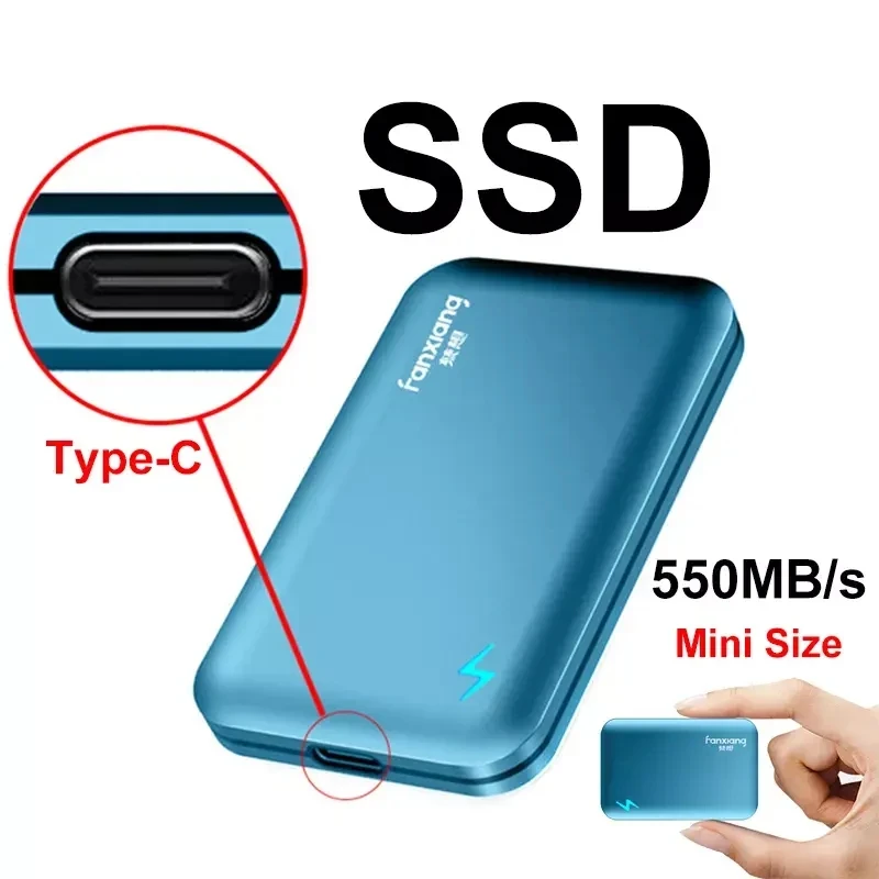 

New Portable Ssd Hard Drive 500GB 1TB 2TB 4TB External Ssd Hard Disk With Type-C USB 3.2 Port