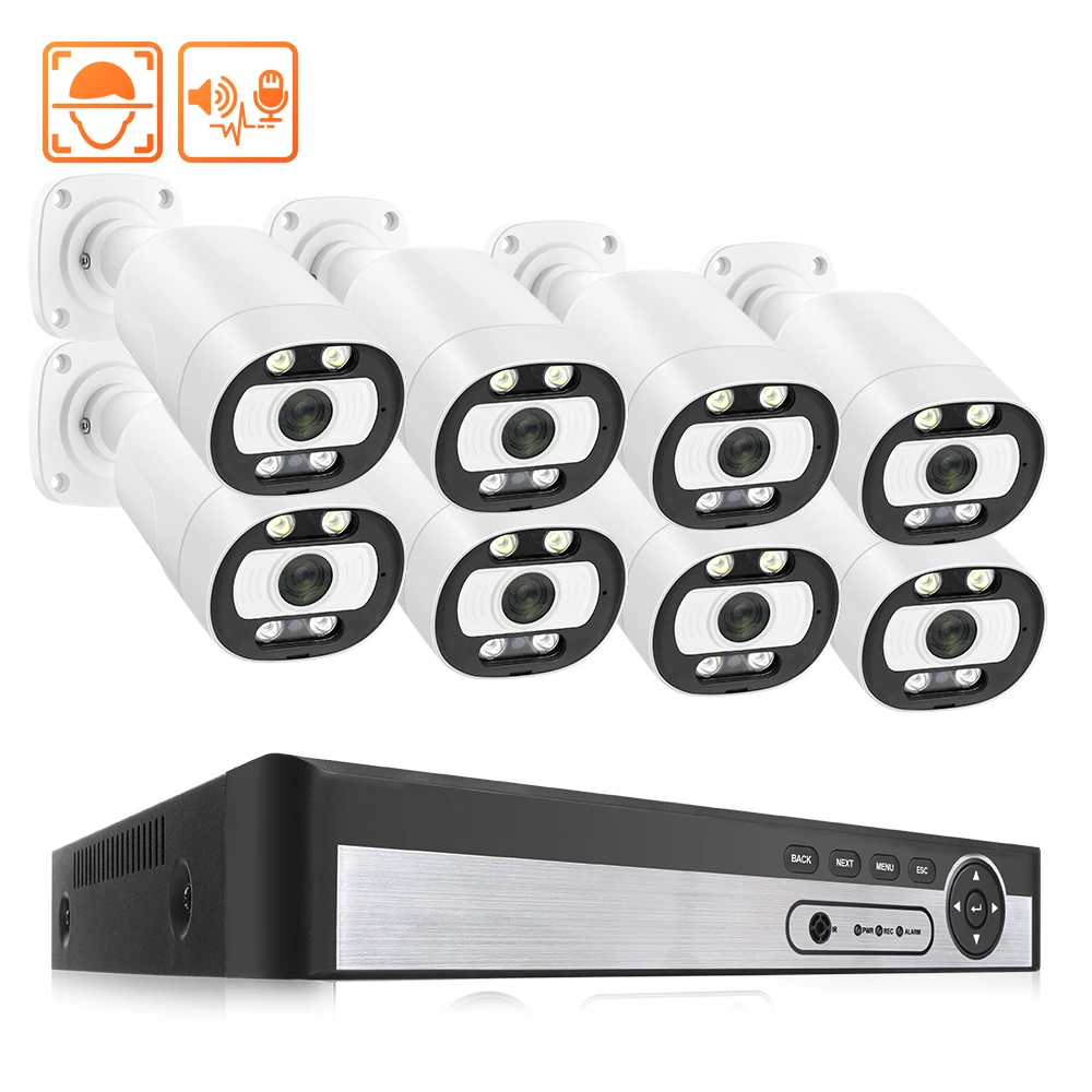 Full Color CCTV Camera 8Ch 4K Poe Camera System Security Video Surveillance Kit Two Way Audio
Full Color CCTV Camera 8Ch 4K Poe Camera System Security Video Surveillance Kit Two Way Audio