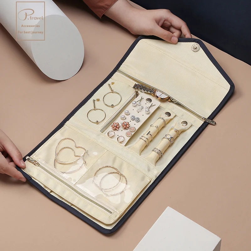 P.travel Foldable Storage Organizer Jewelry Bag Polyester Travel Jewelry Organizer Case Jewelry Roll Storage Bag for Necklaces, Dark blue
P.travel Foldable Storage Organizer Jewelry Bag Polyester Travel Jewelry Organizer Case Jewelry Roll Storage Bag for Necklaces, Dark blue