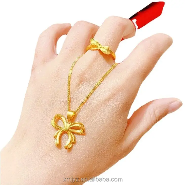Japanese And Korean Fashion Temperament Gold Bow Necklace Set Inlaid Gold Female Imitation-Sand Gold Butterfly Clavicle Pendant
Japanese And Korean Fashion Temperament Gold Bow Necklace Set Inlaid Gold Female Imitation-Sand Gold Butterfly Clavicle Pendant