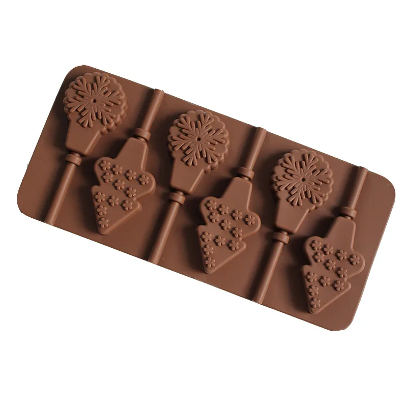 1007 6 Hole Christmas Tree Chocolate Lollipop Mold Food Grade Silicone High Temperature Resistant Send Original Stick 6 DIY, Chocolate color
1007 6 Hole Christmas Tree Chocolate Lollipop Mold Food Grade Silicone High Temperature Resistant Send Original Stick 6 DIY, Chocolate color
