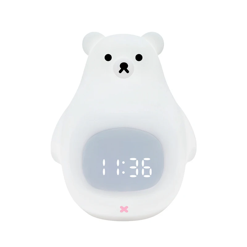 Cartoon intelligent charging student bedside sleep light big white bear alarm clock night light
Cartoon intelligent charging student bedside sleep light big white bear alarm clock night light