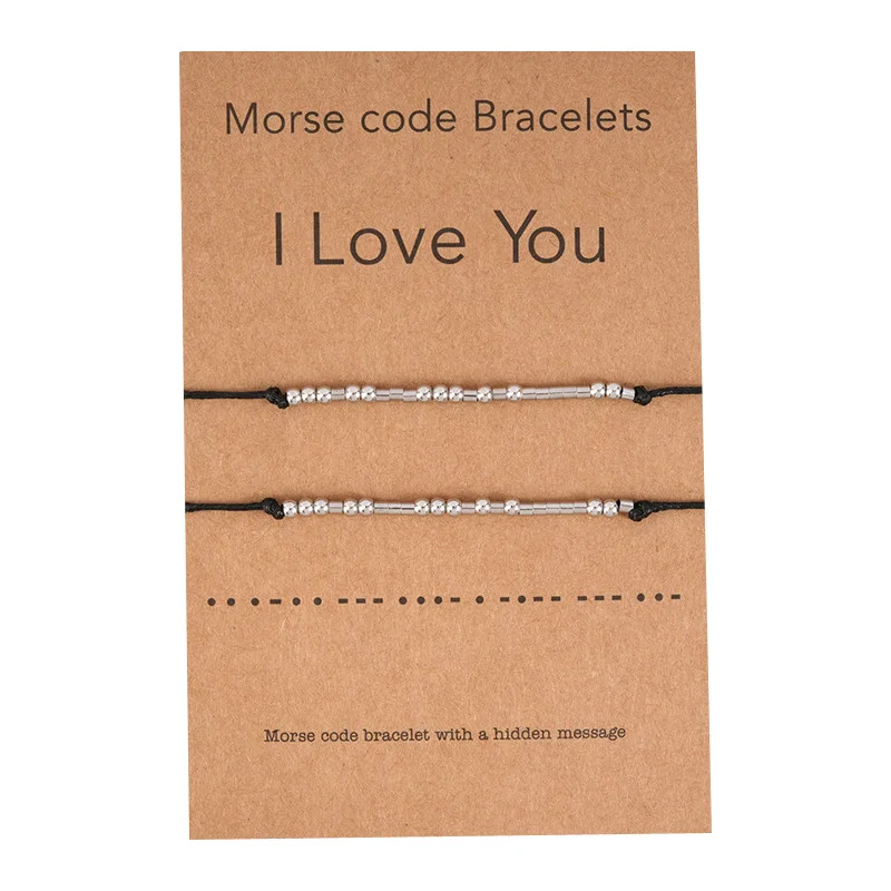 Hot Selling Morse Code Bracelet Simple Creative Stainless Steel Jewerly Beaded Hand Woven Card Couple Bracelet For Lovers
Hot Selling Morse Code Bracelet Simple Creative Stainless Steel Jewerly Beaded Hand Woven Card Couple Bracelet For Lovers