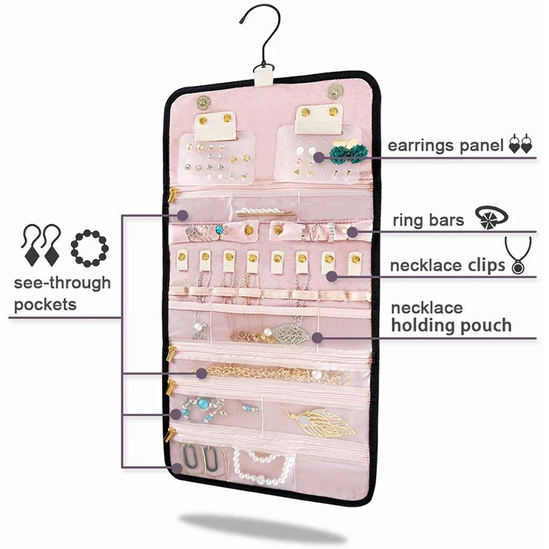 Hanging Jewelry Organizers Foldable Jewelry Bag Case for Travel, Customized color
Hanging Jewelry Organizers Foldable Jewelry Bag Case for Travel, Customized color