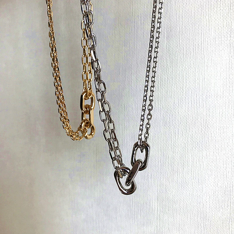 18K Gold Plated Triple Circle Layered Necklaces Mixed Linked Chunky Chain Choker Necklaces for Women Plain Minimalist Jewelry, Gold/silver
18K Gold Plated Triple Circle Layered Necklaces Mixed Linked Chunky Chain Choker Necklaces for Women Plain Minimalist Jewelry, Gold/silver