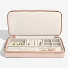 saffiano leather zipper jewellery organizer packaging boxes ring earring case jewelry box