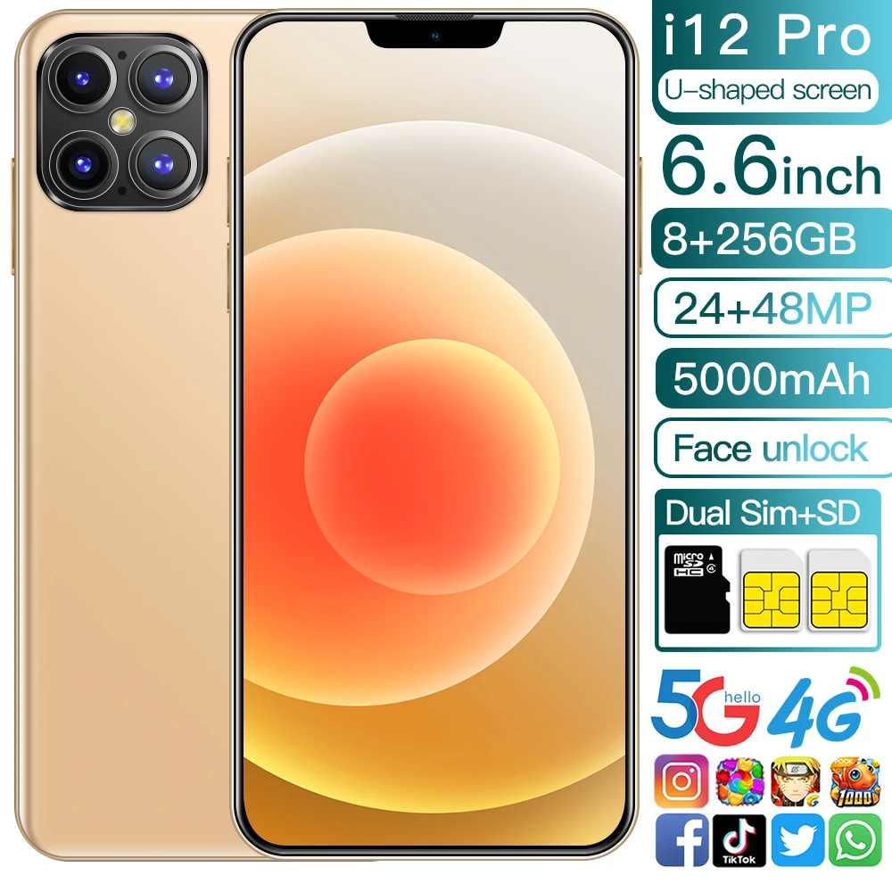 Hot Selling Phone12 Pro Max 12Gb+512Gb 6.7 Inch Touch Screen Android 5G Mobile Phone, White black gold green
Hot Selling Phone12 Pro Max 12Gb+512Gb 6.7 Inch Touch Screen Android 5G Mobile Phone, White black gold green