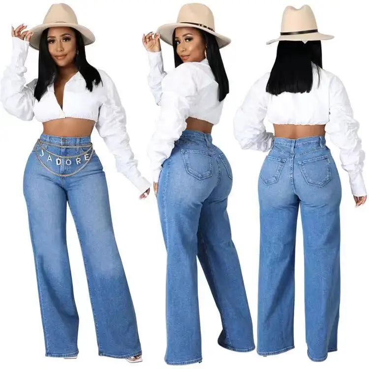 J&H 2022 new fashion wide leg jeans ladies high waist straight cut long denim pants slim fit casual trousers for women
J&H 2022 new fashion wide leg jeans ladies high waist straight cut long denim pants slim fit casual trousers for women