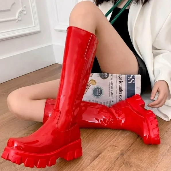Anti-slip Thick Bottom Fashion Round Toe Women Knee-high Boots Slip on Women Shoes Wholesale Customized Big Size 43, Black,white,red
Anti-slip Thick Bottom Fashion Round Toe Women Knee-high Boots Slip on Women Shoes Wholesale Customized Big Size 43, Black,white,red
