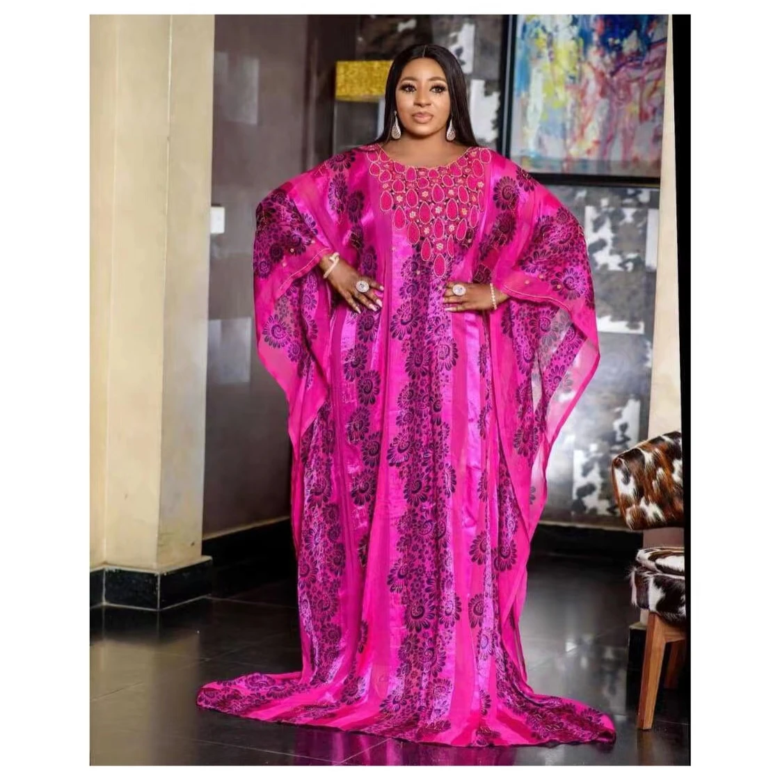 2022 Dubai luxury elegant islamic clothing African style printing chiffon rhinestone loose casual womens abaya kaftan style robe, Purple
2022 Dubai luxury elegant islamic clothing African style printing chiffon rhinestone loose casual womens abaya kaftan style robe, Purple