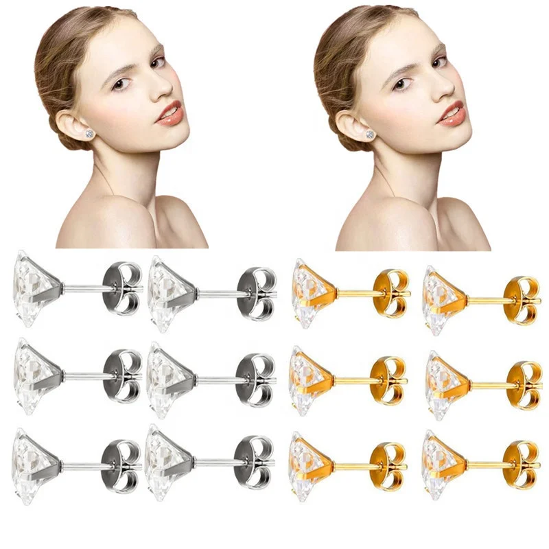 Wholesale fashion stainless steel earrings inlaid round transparent white zircon earrings gold jewelry earrings, Yellow gold/steel color
Wholesale fashion stainless steel earrings inlaid round transparent white zircon earrings gold jewelry earrings, Yellow gold/steel color
