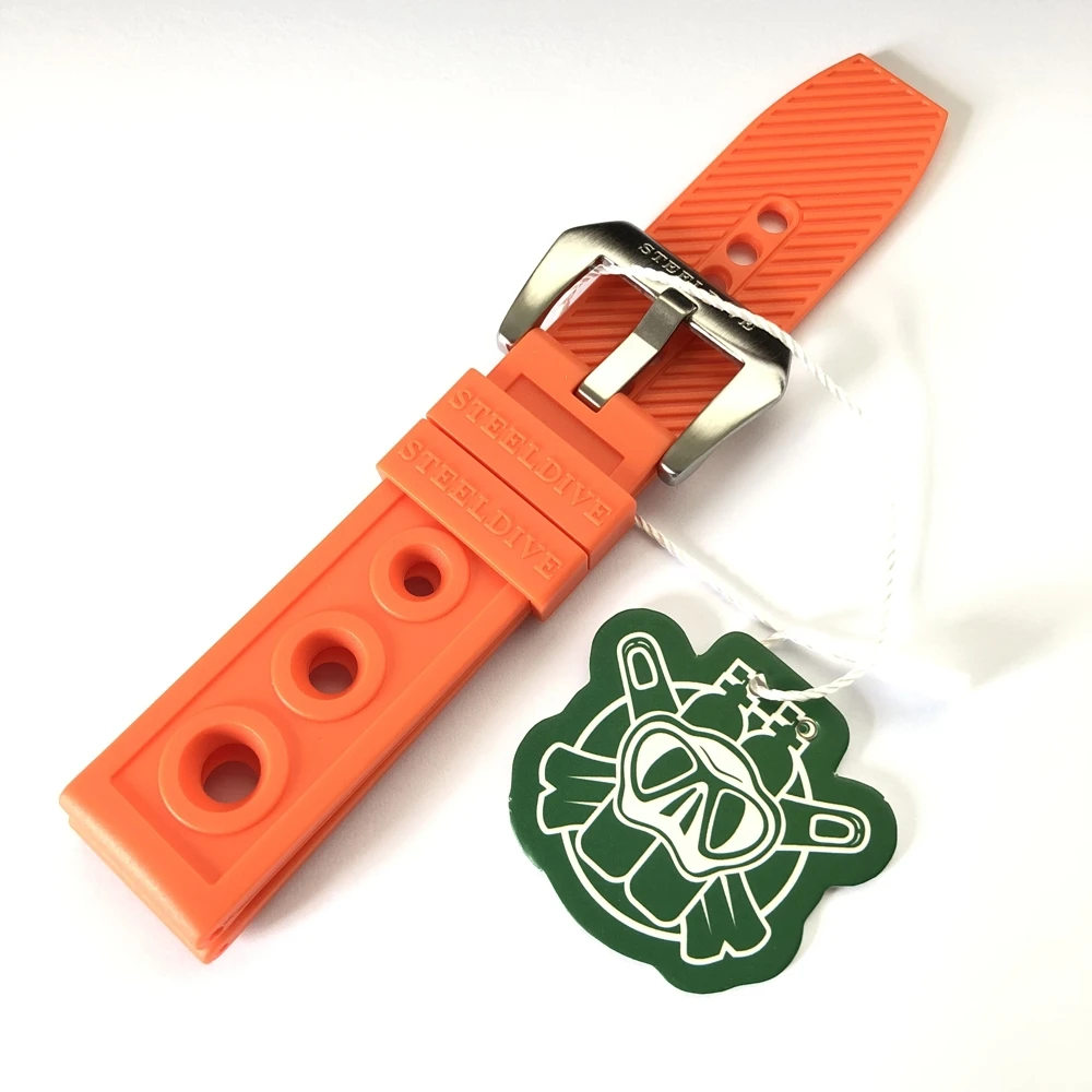 SD2201 Steeldive Logo Candy Color 20MM 22MM OEM Orange Rubber Strap for Dive Watches
SD2201 Steeldive Logo Candy Color 20MM 22MM OEM Orange Rubber Strap for Dive Watches
