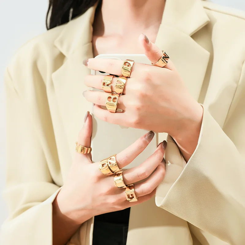 2021 Fashion Adjustable 18k Gold Plated Custom Alphabet Jewelry Men Women A To Z Initial Letter Adjustable Ring, As pic
2021 Fashion Adjustable 18k Gold Plated Custom Alphabet Jewelry Men Women A To Z Initial Letter Adjustable Ring, As pic