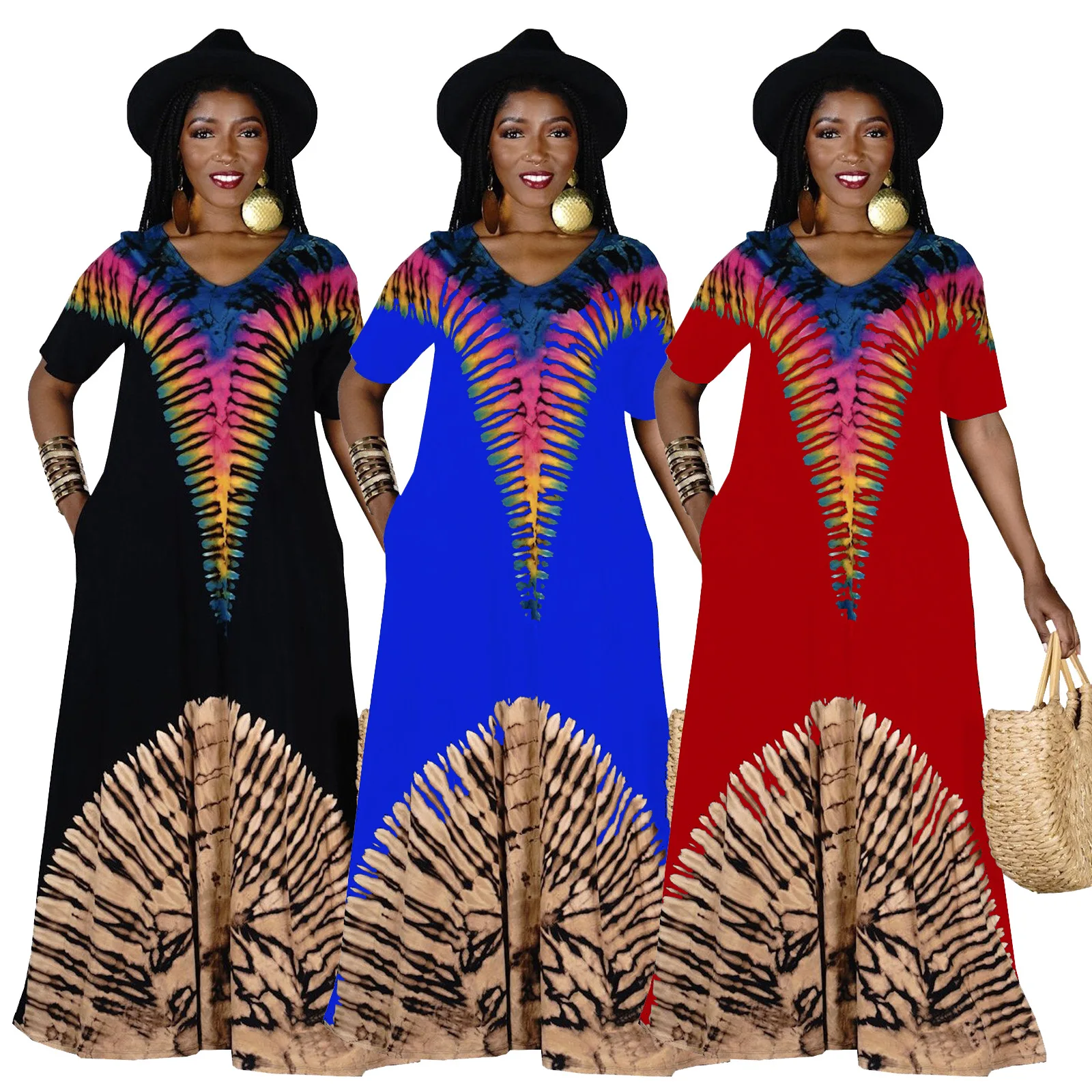 OR4205 Positioned Print Large Swing Summer Ladies Casual Maxi Dresses Women, As pics
OR4205 Positioned Print Large Swing Summer Ladies Casual Maxi Dresses Women, As pics