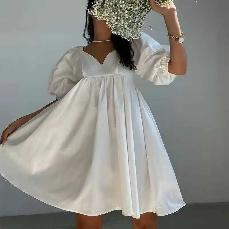 Hot Sale 2022 New Arrivals Fashion Plain Color Dress V Neck Women Summer Clothes Loose Casual Dress
Hot Sale 2022 New Arrivals Fashion Plain Color Dress V Neck Women Summer Clothes Loose Casual Dress