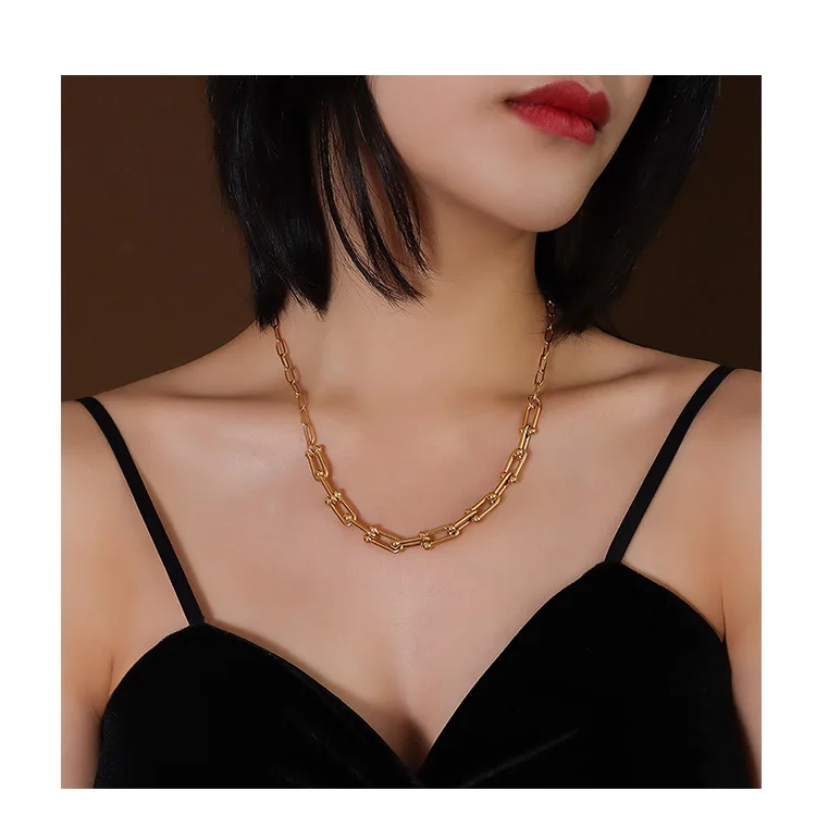 Fashion European and American style link filled gold link chain necklace jewelry, Gold/sliver
Fashion European and American style link filled gold link chain necklace jewelry, Gold/sliver