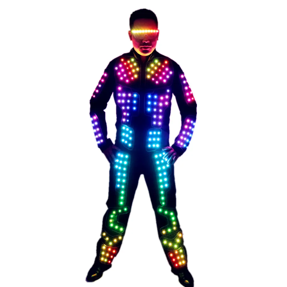 Full Color LED Robot Suit Stage Dance Costume Tron RGB lighted luminous outfit jacket Coat, Red
Full Color LED Robot Suit Stage Dance Costume Tron RGB lighted luminous outfit jacket Coat, Red