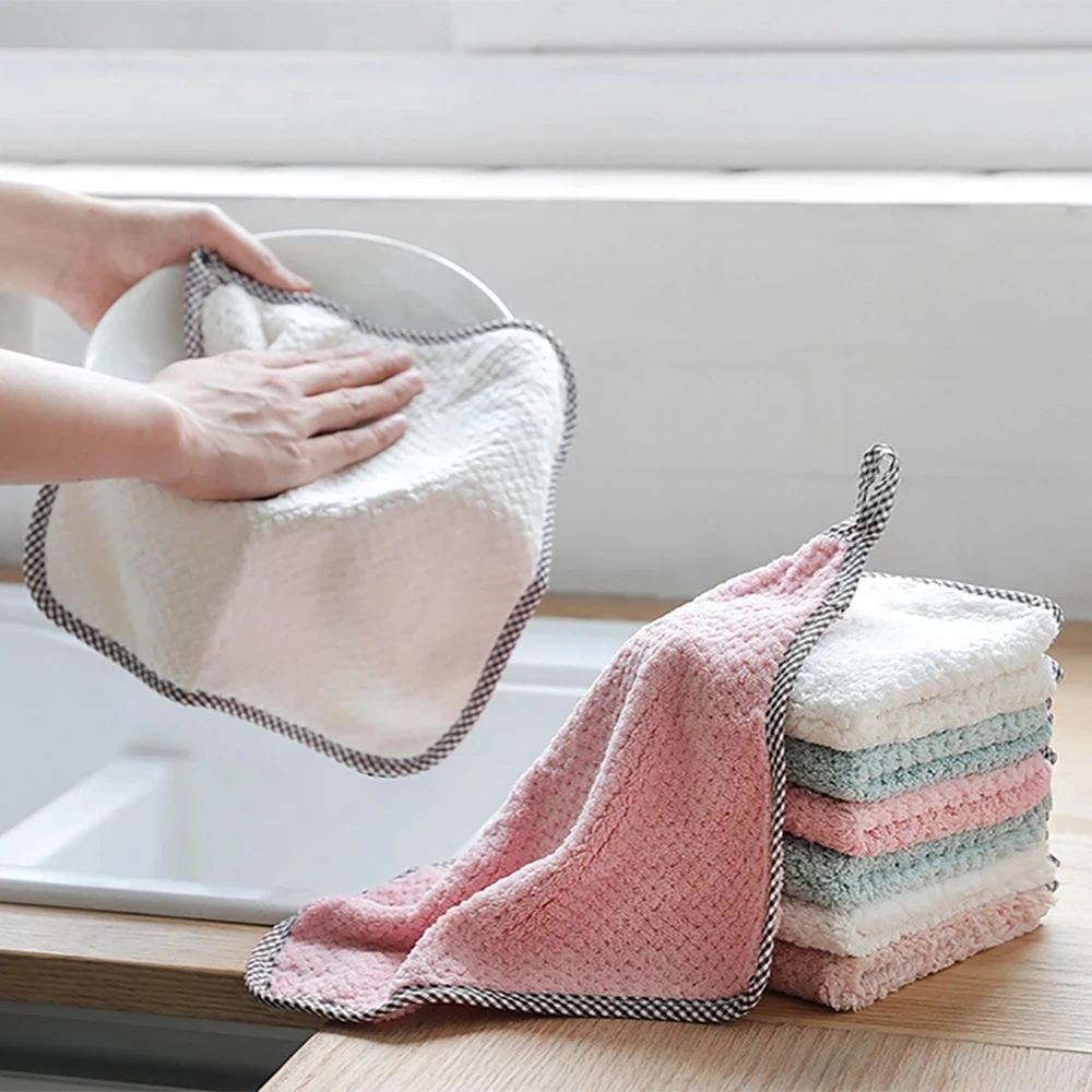 DS982 Absorbent Hand Towel Kitchen Cleaning Dishwashing Cloth Nonstick Oil Cleaning Towel Coral Velvet Hanging Cleaning Cloth
DS982 Absorbent Hand Towel Kitchen Cleaning Dishwashing Cloth Nonstick Oil Cleaning Towel Coral Velvet Hanging Cleaning Cloth