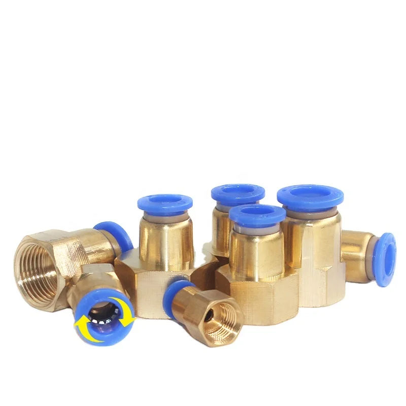 

Pneumatic Pcf Bsp thread one touch straight fittings female threaded pneumatic fitting PU hose pneumatic quick coupling