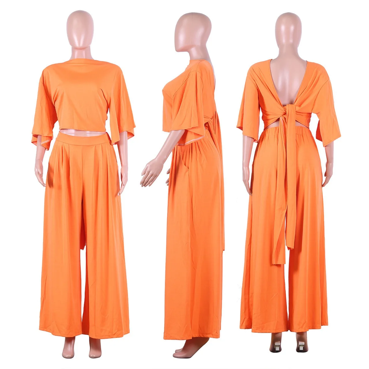 2021 Spring summer autumn solid color comfortable short-sleeve loose women two piece set plus size women clothing, Orange
2021 Spring summer autumn solid color comfortable short-sleeve loose women two piece set plus size women clothing, Orange