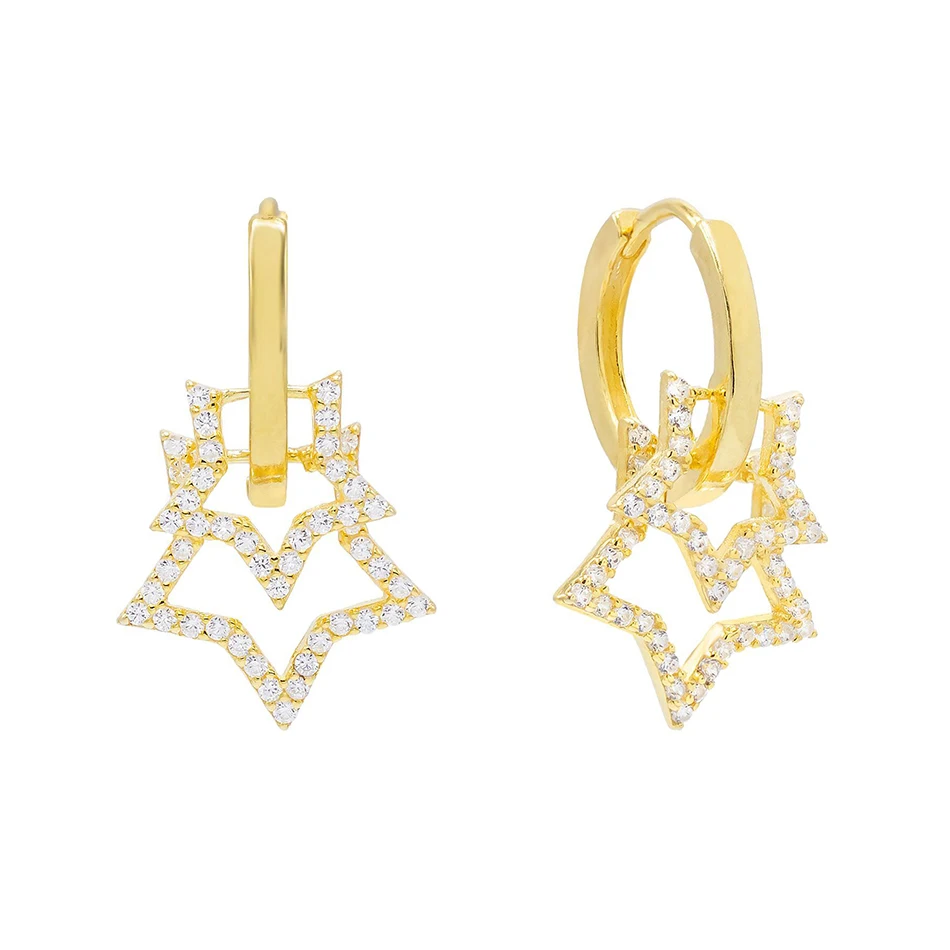 simple style 925 sterling silver fashion crystal star hoop earrings 18k gold plated earrings for women party jewelry
simple style 925 sterling silver fashion crystal star hoop earrings 18k gold plated earrings for women party jewelry