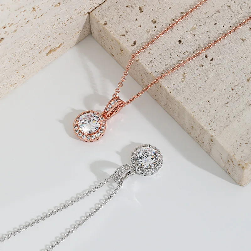 Best Selling S925 Sterling Silver Shiny Round Diamond Pendant Necklace Rose Gold Rhinestone Crystal Round Necklace For Women
Best Selling S925 Sterling Silver Shiny Round Diamond Pendant Necklace Rose Gold Rhinestone Crystal Round Necklace For Women