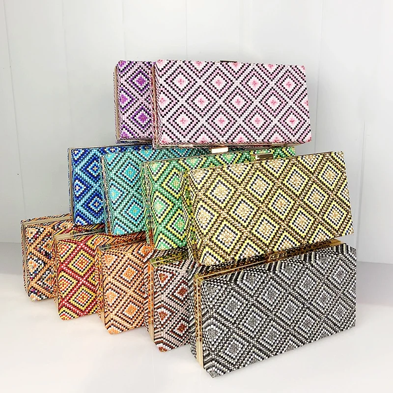 New Style Luxury Banquet Box Bag Bling Rhinestone Crossbody Chain Clutch Evening Handbag For Ladies, 11 colors
New Style Luxury Banquet Box Bag Bling Rhinestone Crossbody Chain Clutch Evening Handbag For Ladies, 11 colors